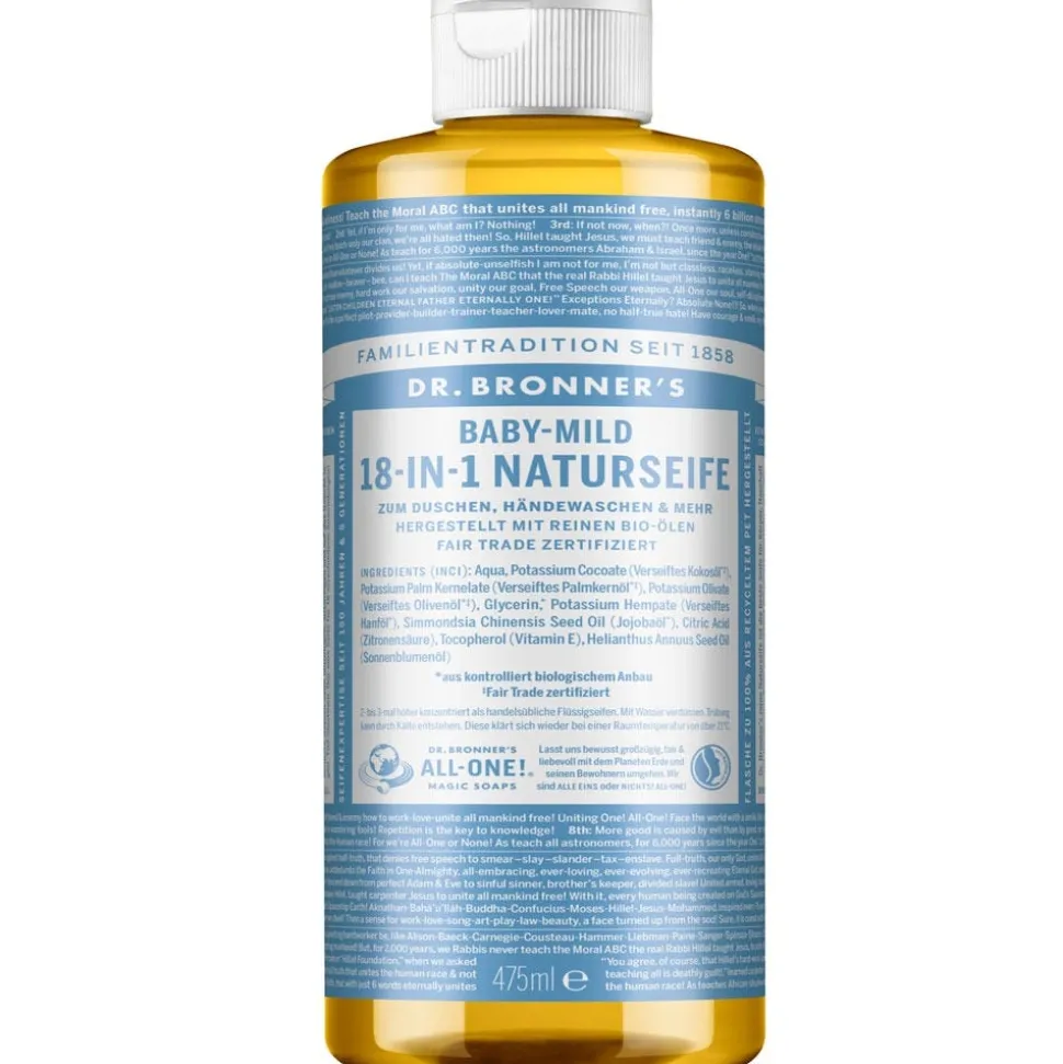 Über Dr. Bronner's 18-in-1 Naturseife Baby mild 475 ml