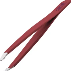 Canal Haarpinzette gerade rot rostfrei 95 mm