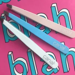 Canal Haarpinzette schräg fuxia rostfrei 95 mm