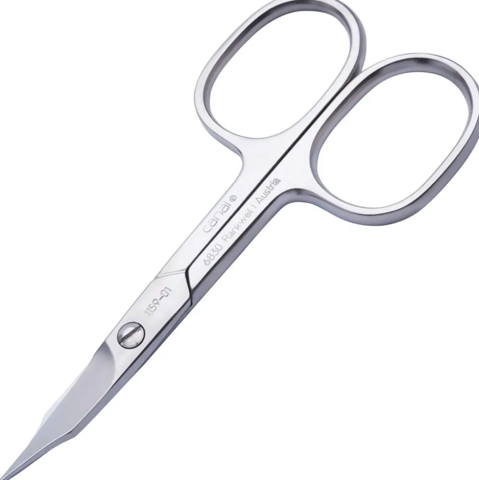 Canal Nagelschere Turmspitz gebogen vernickelt matt 95 mm