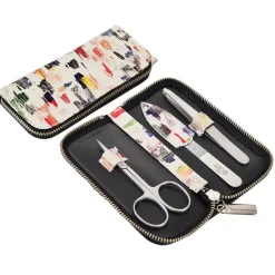 Canal Reißverschluss-Etui Leder 3-teilig Dekor