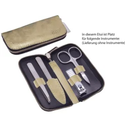 Canal Reißverschluss-Etui Leder unbestückt Gold