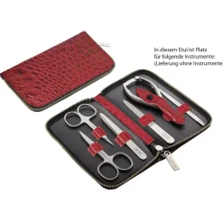 Canal Reißverschluss-Etui Leder unbestückt Kirsche