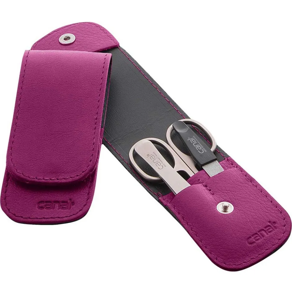 Canal Stecketui mit Druckknopf fuchsia 3-teilig