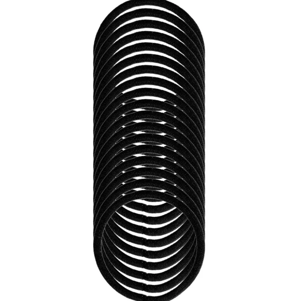 Denman Zopfgummis 4 mm, 18er Karte, schwarz