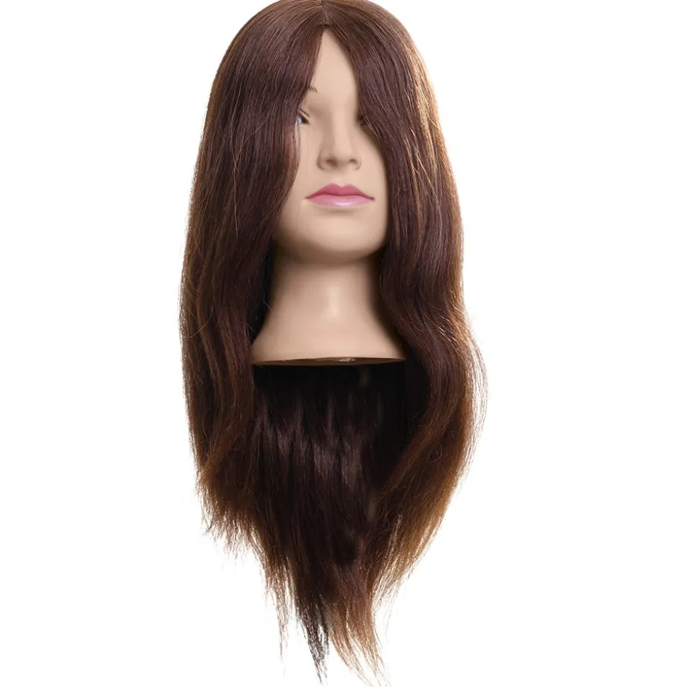 Efalock Übungskopf Lina Naturhaar-Mix braun 50 cm