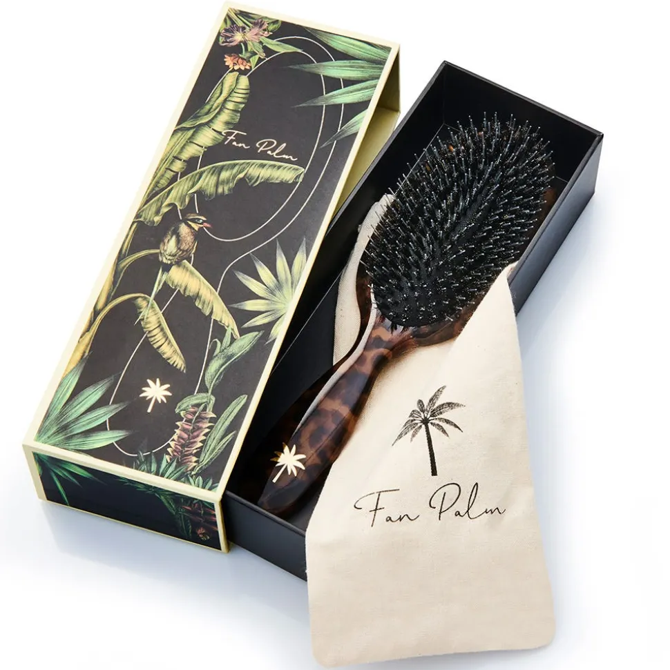Fan Palm Boar- & Nylon Brush Turtle - Medium