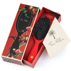 Fan Palm Boar- & Nylon Brush Red Poppy - Medium