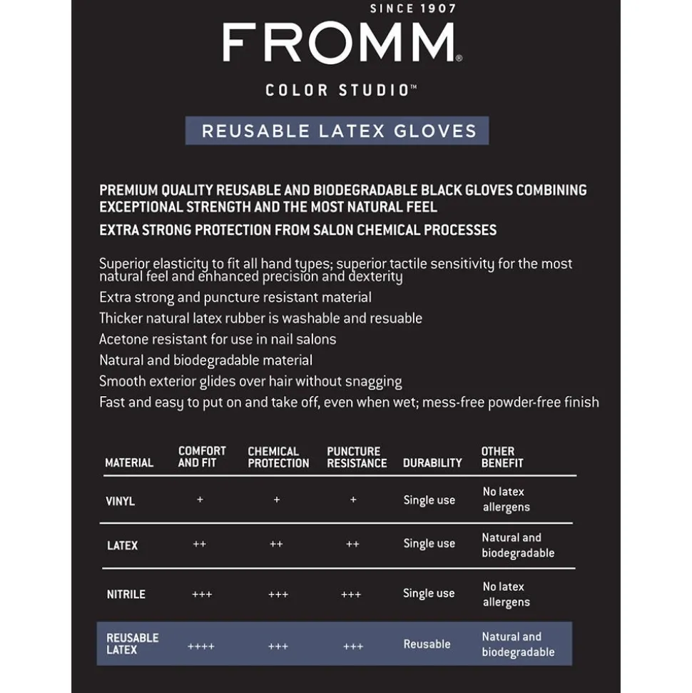 Fromm Schwarze Latexhandschuhe Large 12-er Pack