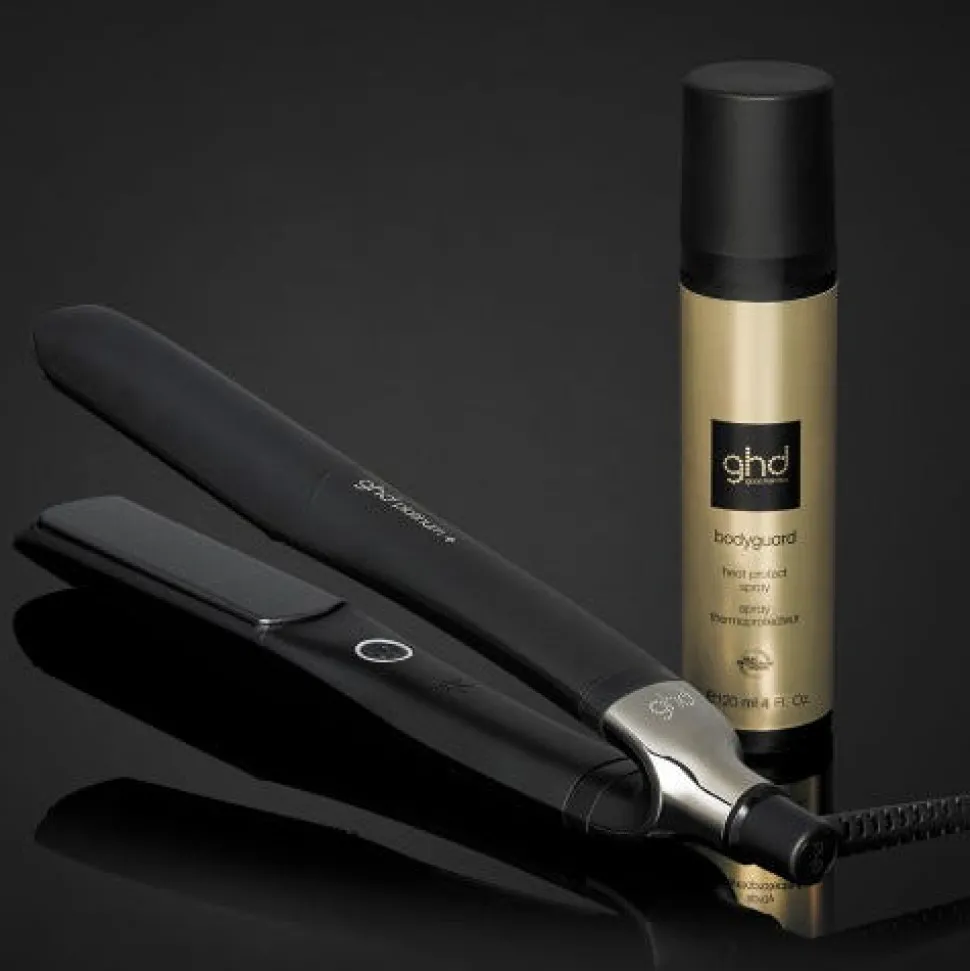 ghd platinum+ Glätteisen schwarz & bodyguard Hitzeschutz Pflegebundle