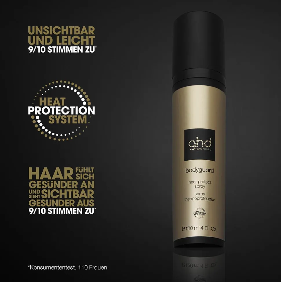 ghd platinum+ Glätteisen weiß & bodyguard Hitzeschutz Pflegebundle