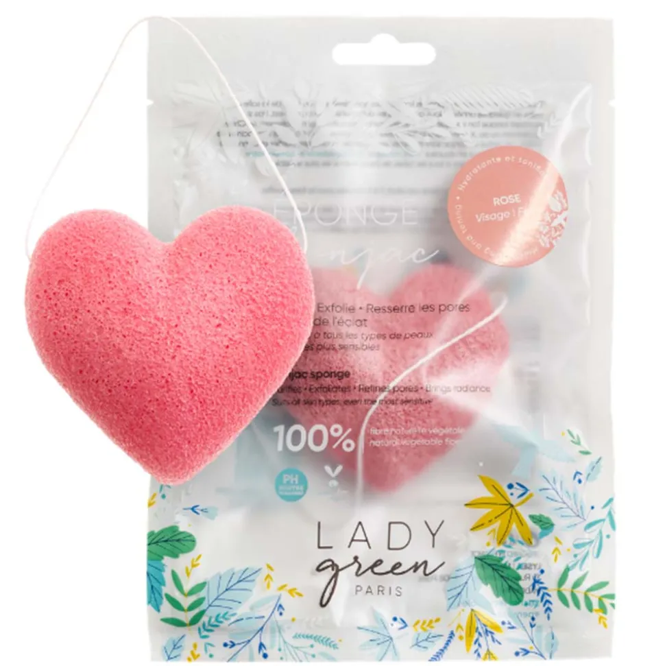 LADY green Konjac Schwamm für das Gesicht Rose