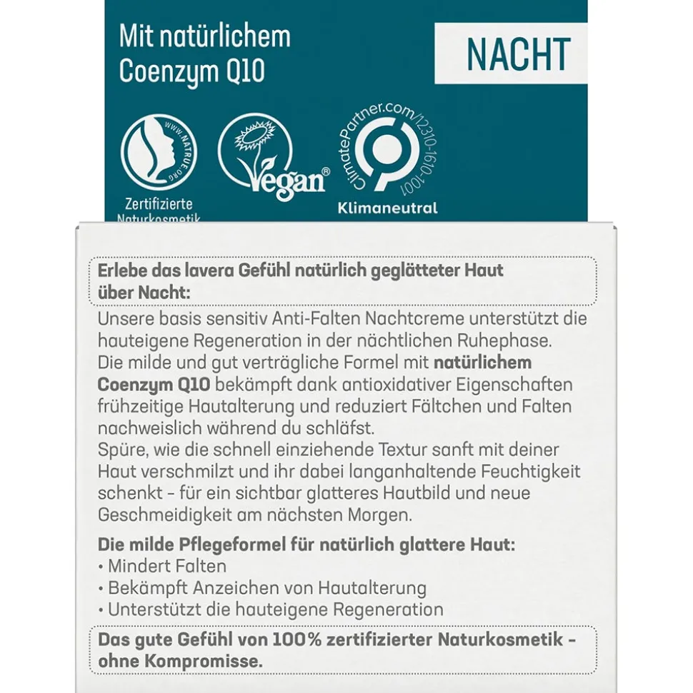 Lavera Basis Sensitiv Antifalten Nachtcreme Q10 50 ml