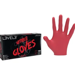 Level3 Nitrile Gloves Large Red-ish