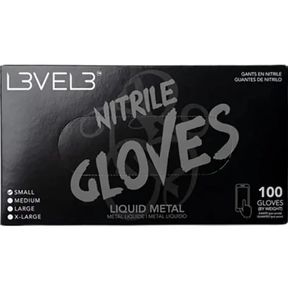 Level3 Nitrile Gloves Large Liquid Metal