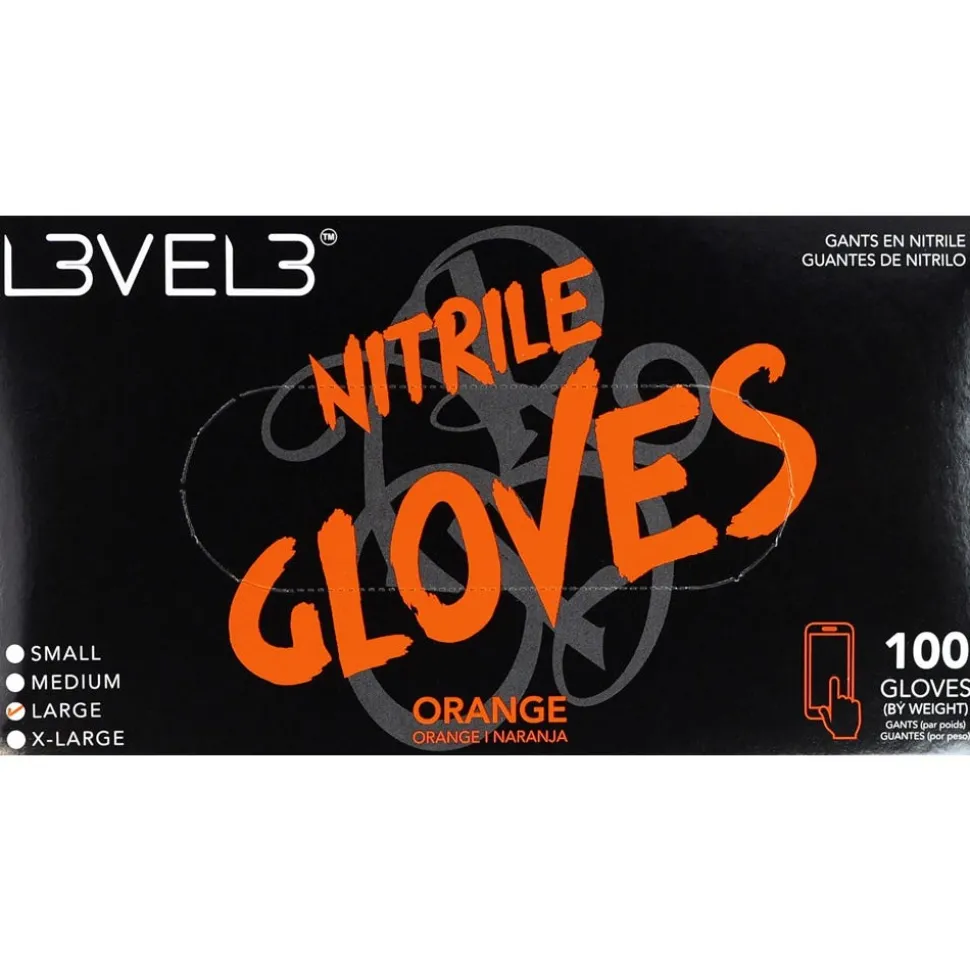 Level3 Nitrile Gloves Large Orange