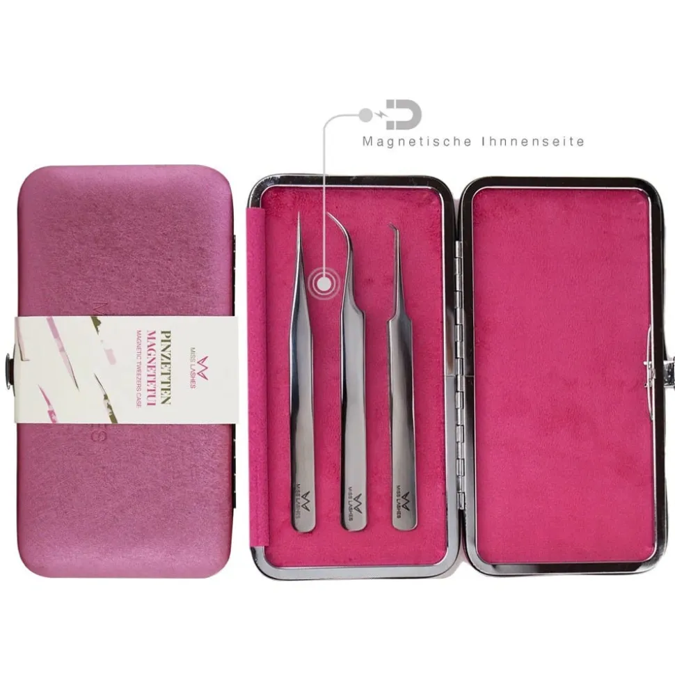 Miss Lashes Pinzetten Magnet Etui Pink