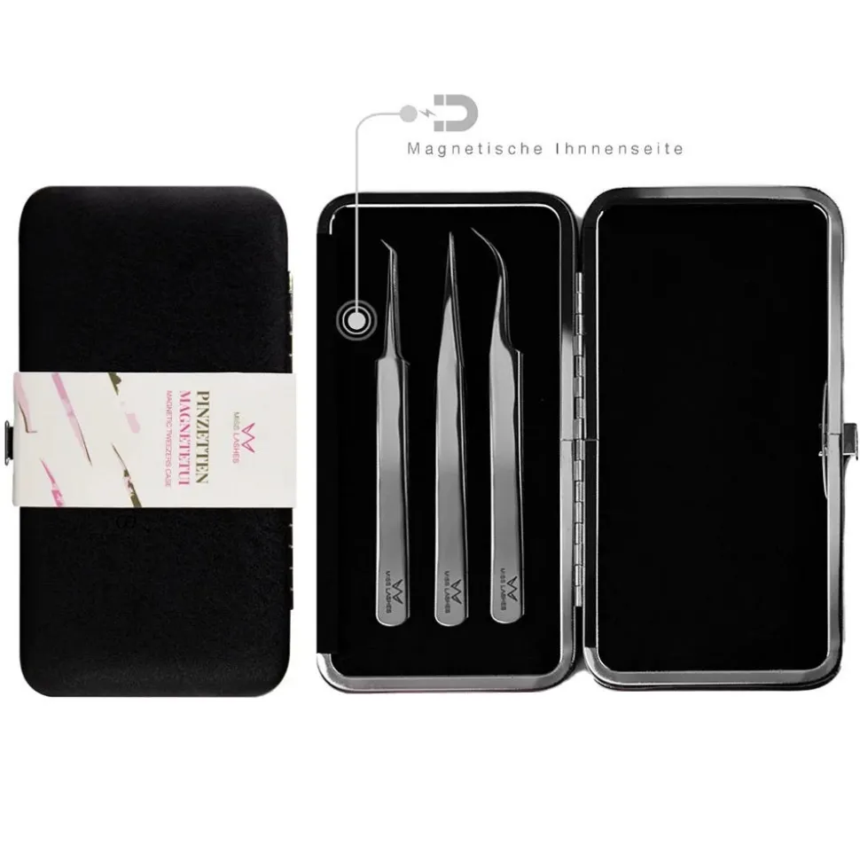 Miss Lashes Pinzetten Magnet Etui Schwarz