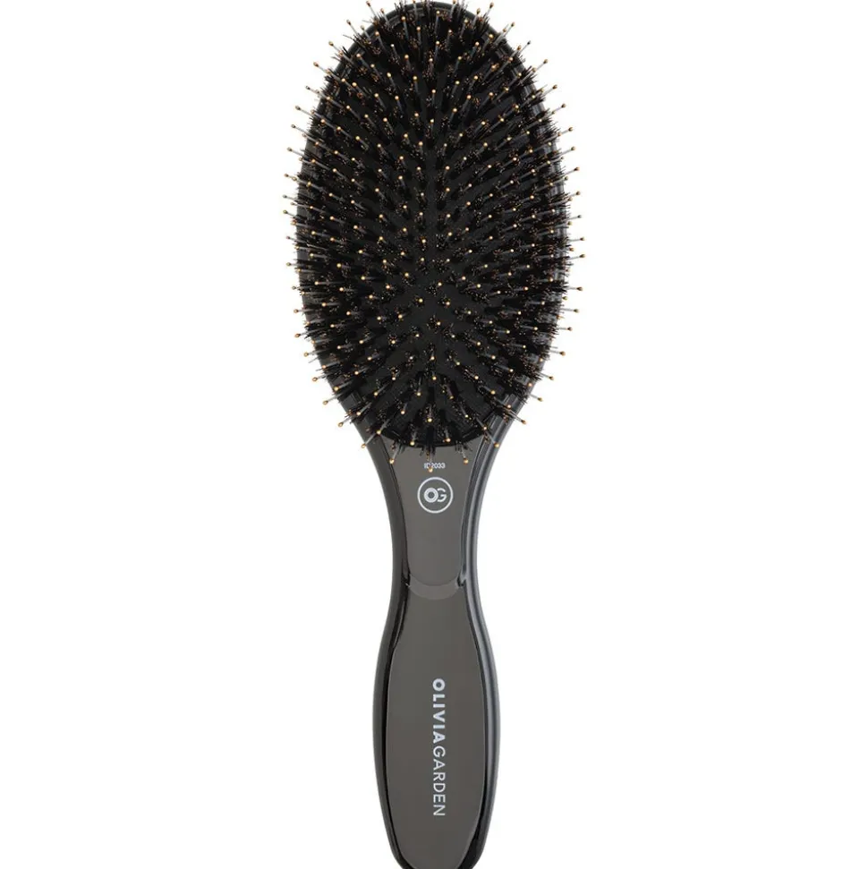 Olivia Garden CARE OVAL Boar & Nylon Bristles Black