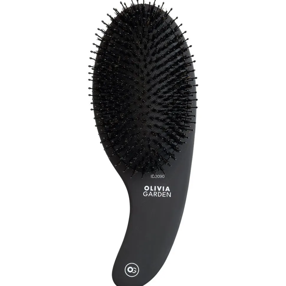 Olivia Garden Curve Boar & Nylon Bristles Matt Black