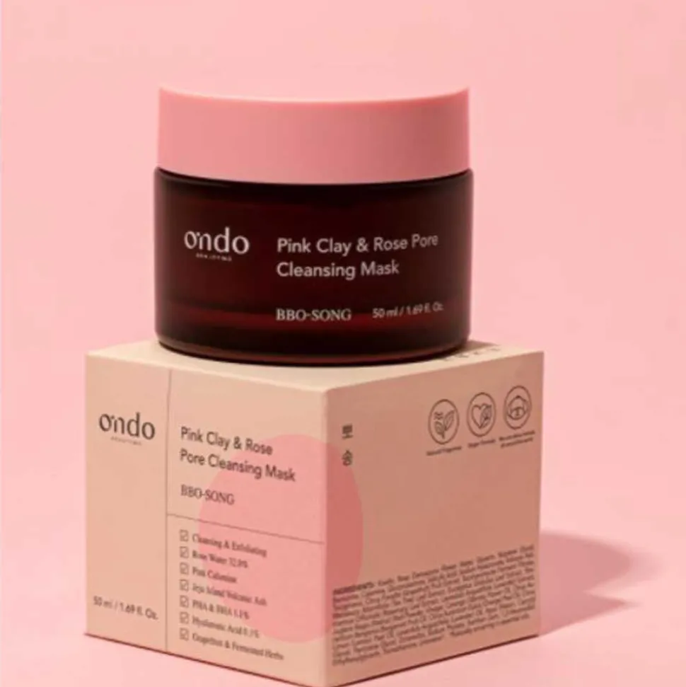 Ondo Pink Clay & Rose Pore Cleansing Mask 50 ml