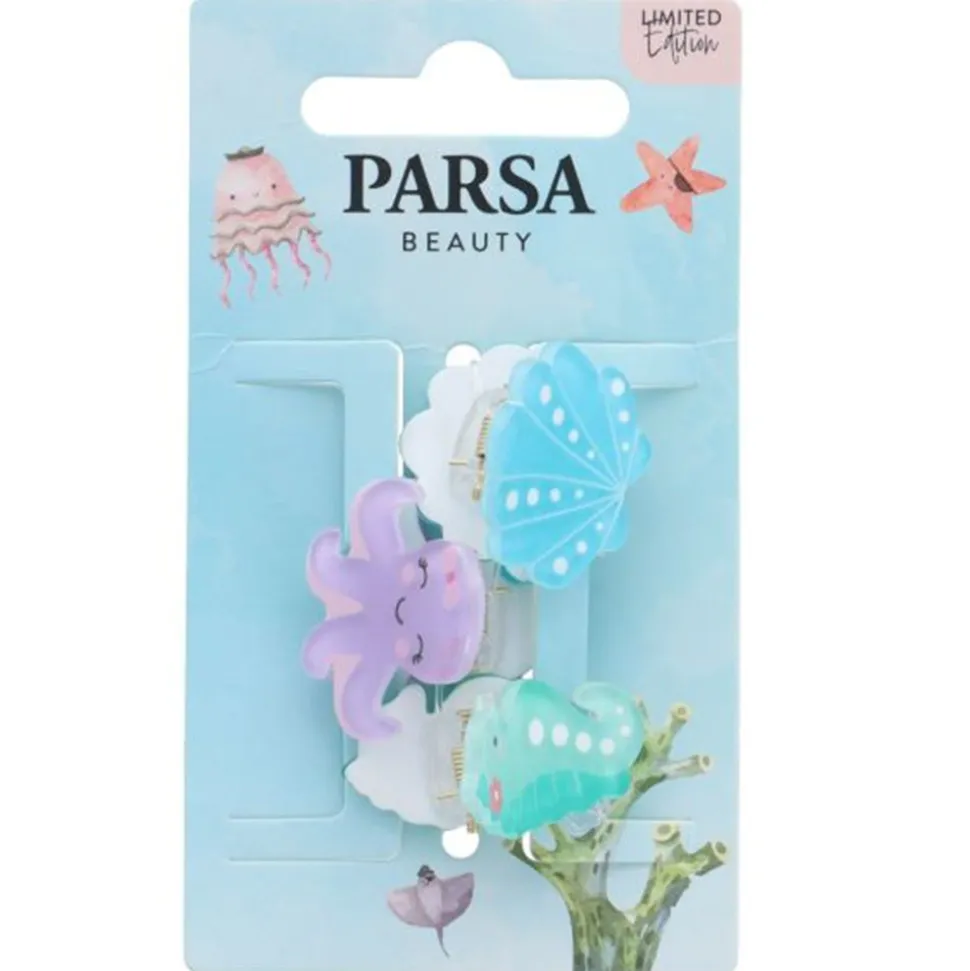 PARSA Beauty Haarklammer Unterwassertiere 3 Stück