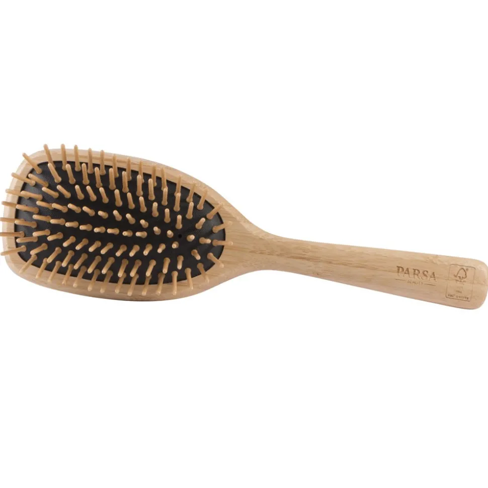 PARSA Beauty Profi FSC Holz Haarbürste Groß Oval mit Holzstiften