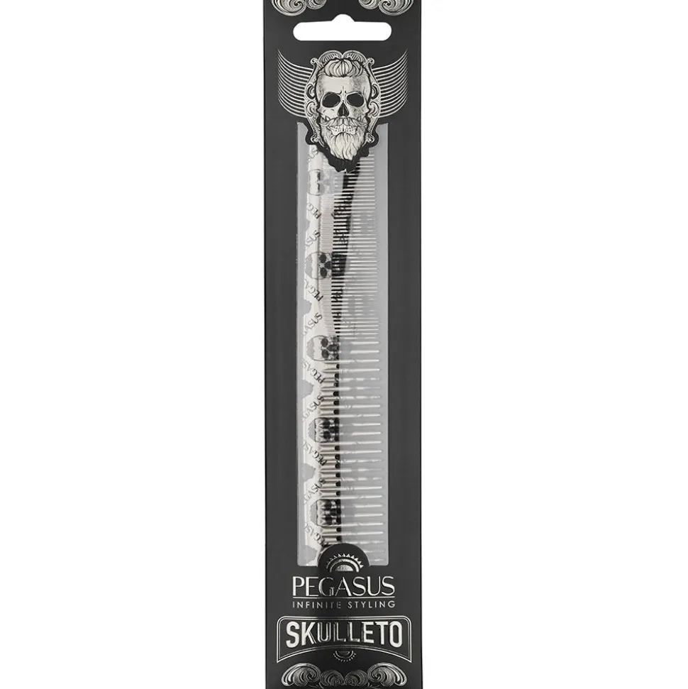 Pegasus Skulleto 201 silber Haarschneidekamm 17,5