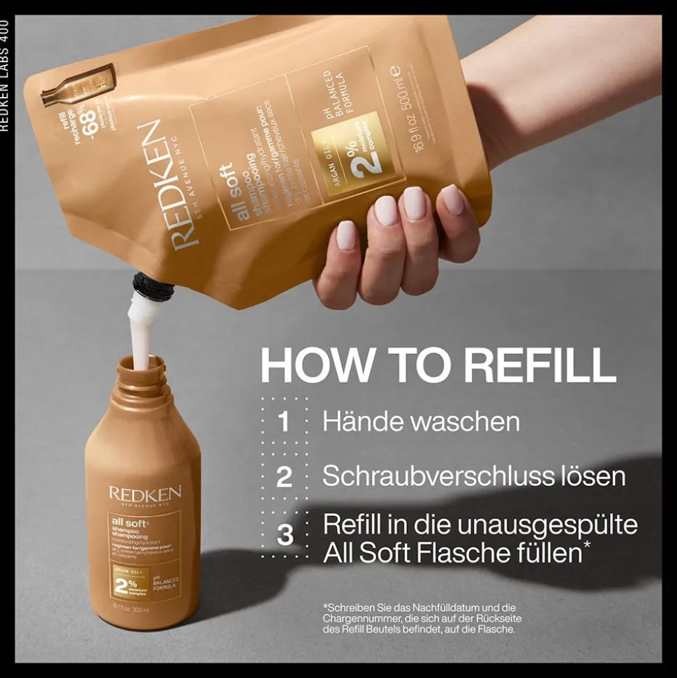 Redken All Soft Shampoo Refill Pouch 500 ml