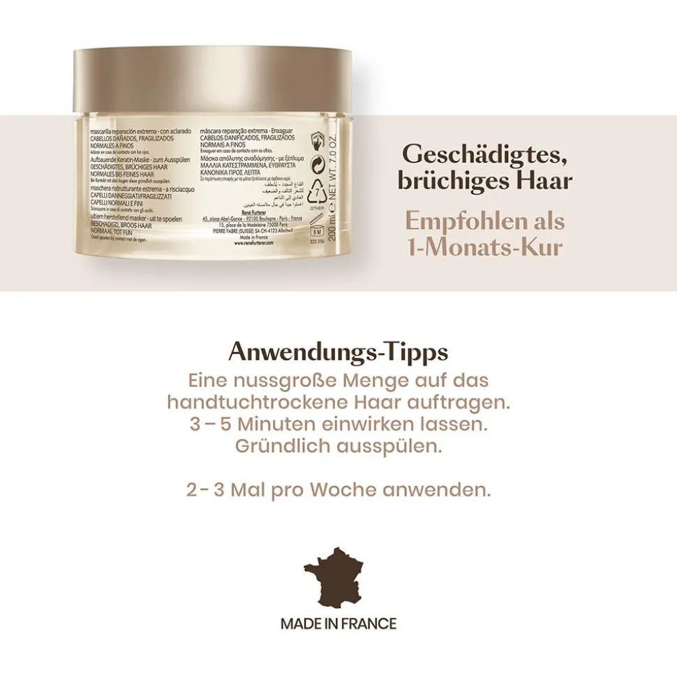 Rene Furterer Absolue Kératine Aufbauende Keratin-Maske fein-normal 200 ml
