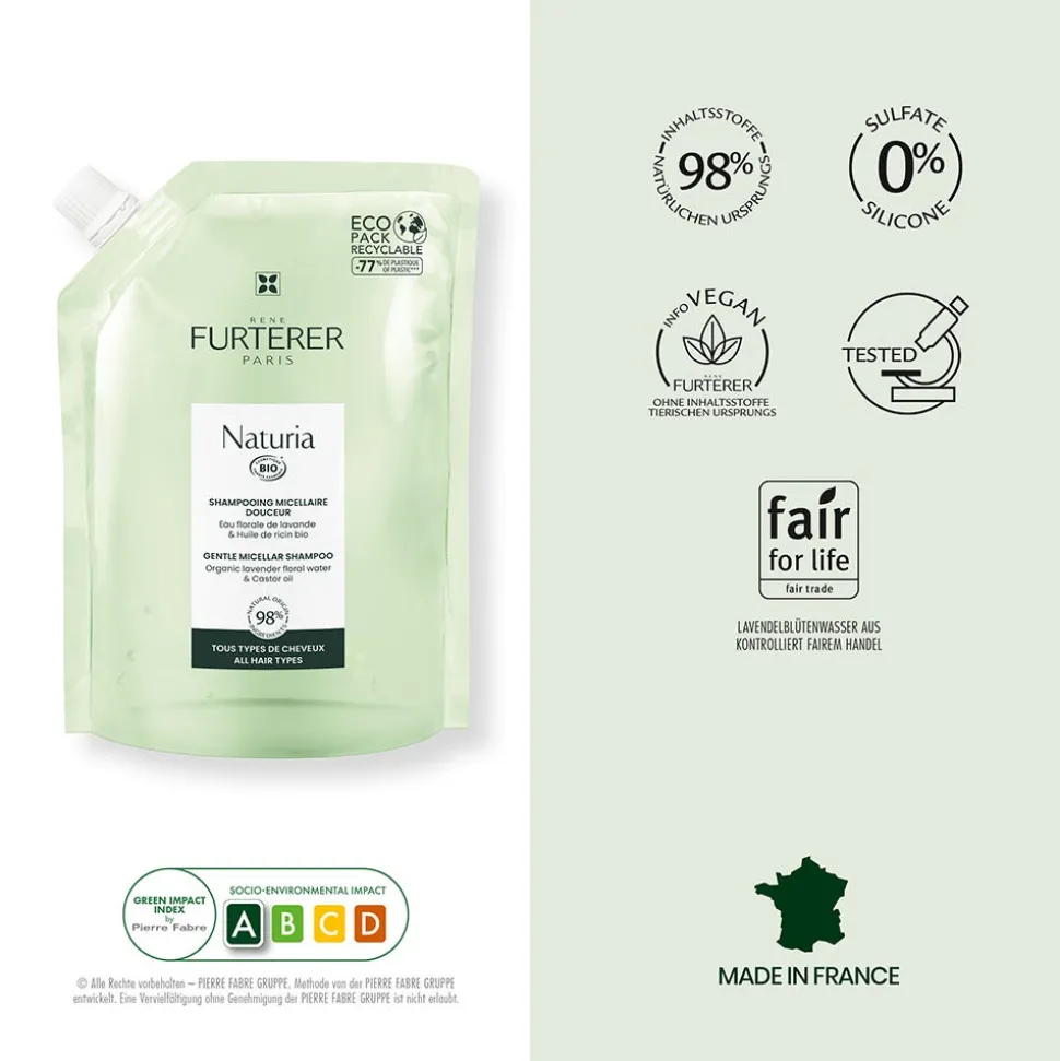 Rene Furterer Naturia Sanftes Mizellen-Shampoo 400 ml Refill