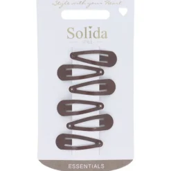 Solida Haarclip braun klein shiny 6 Stk.