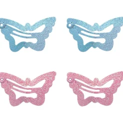 Solida Haarclip Schmetterling blau/rosa Glitzer