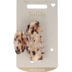 Solida Haarklammer braun gemustert 7 cm