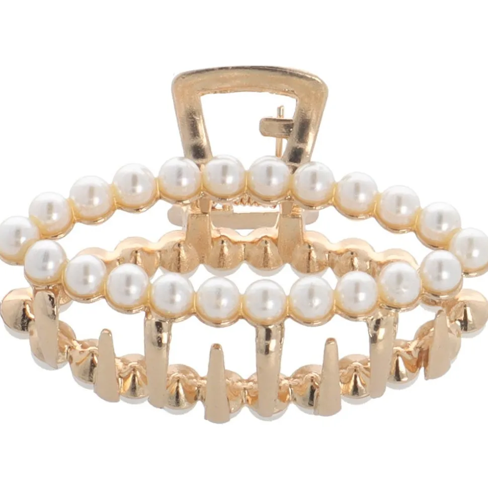 Solida Haarklammer Perle gold