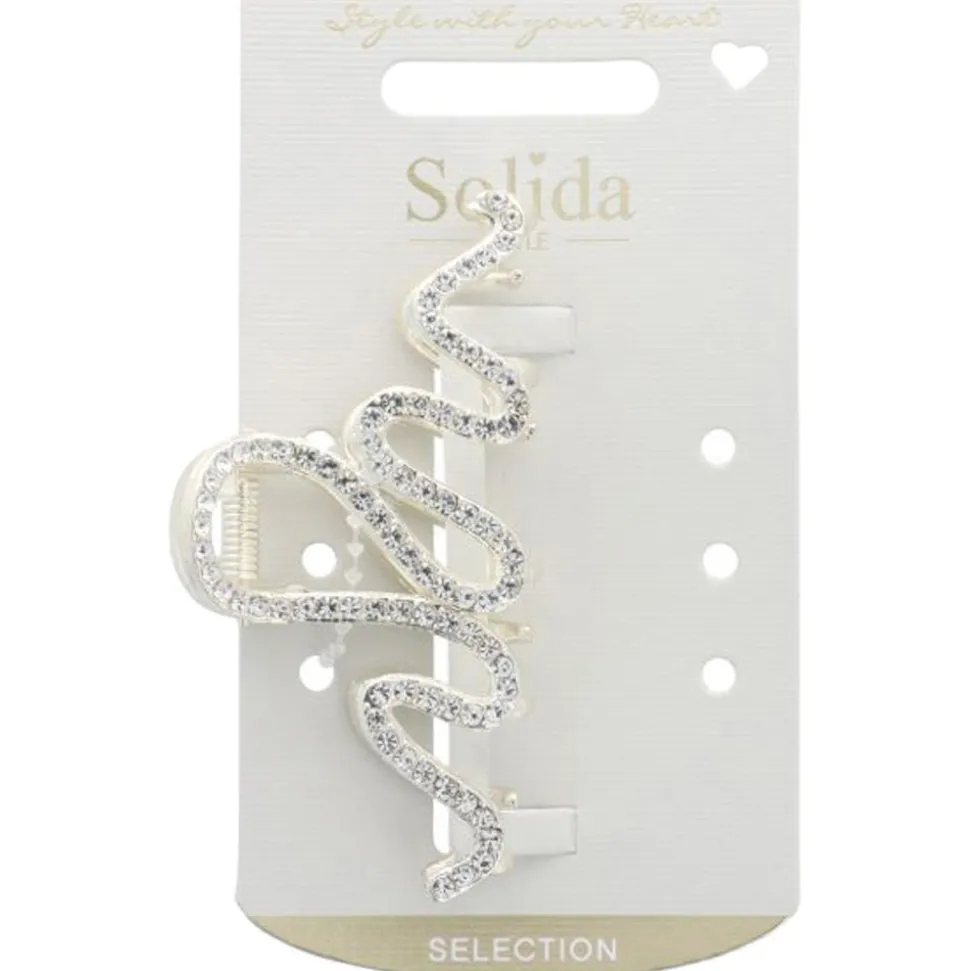 Solida Haarklammer Strass Gold