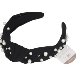 Solida Haarreifen schwarz mit Perlen 1 Stück
