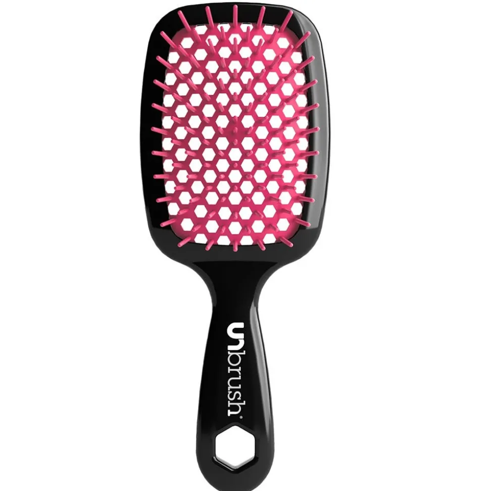 UNbrush Detangling Hair Brush Schwarz/Rosa