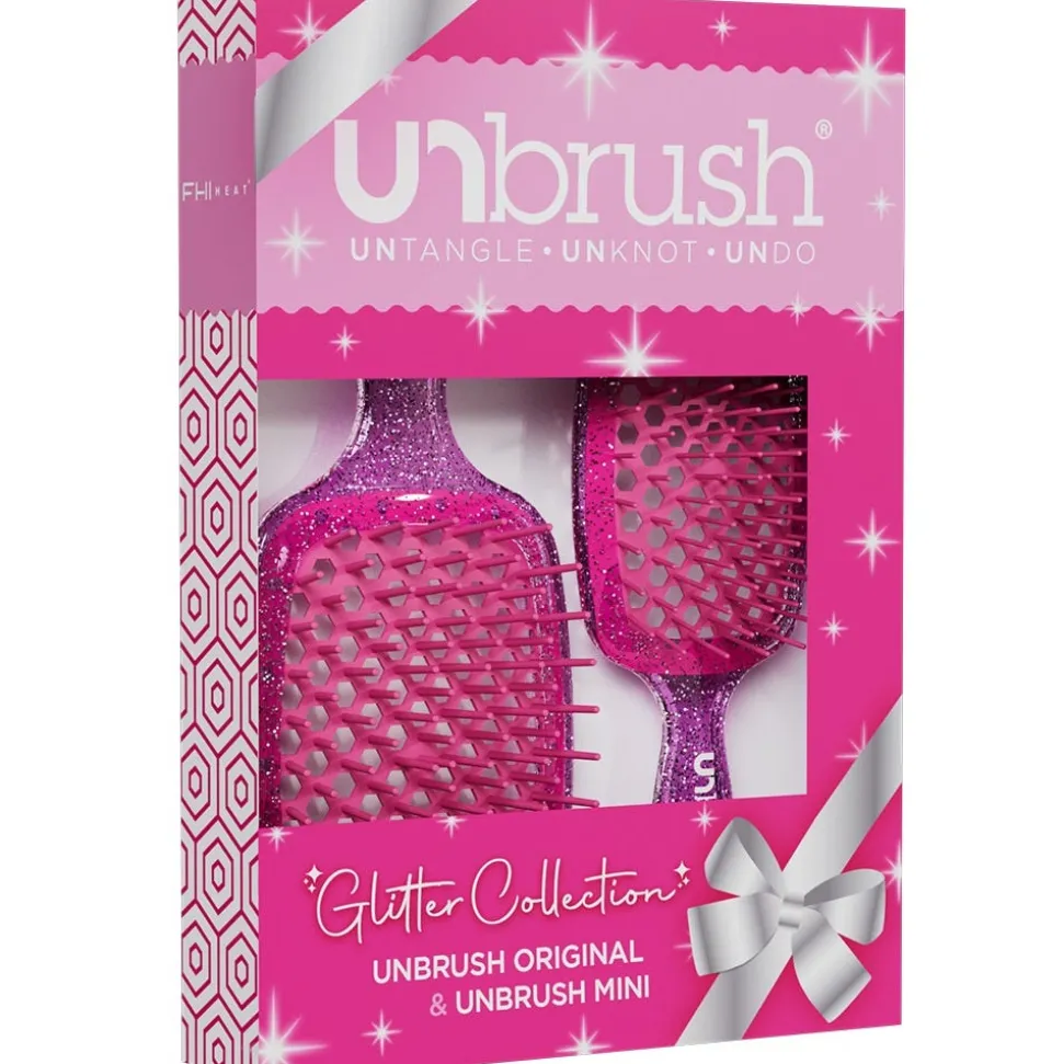 UNbrush Glitter Duo Set Rosenquarz Rosa