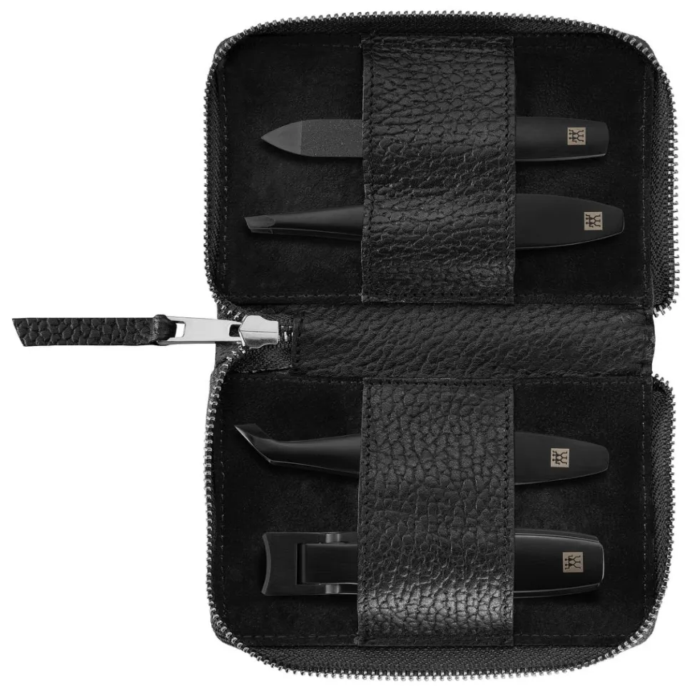 Zwilling Maniküre Pediküre Set 4 tlg. mit Nagelknipser schwarz